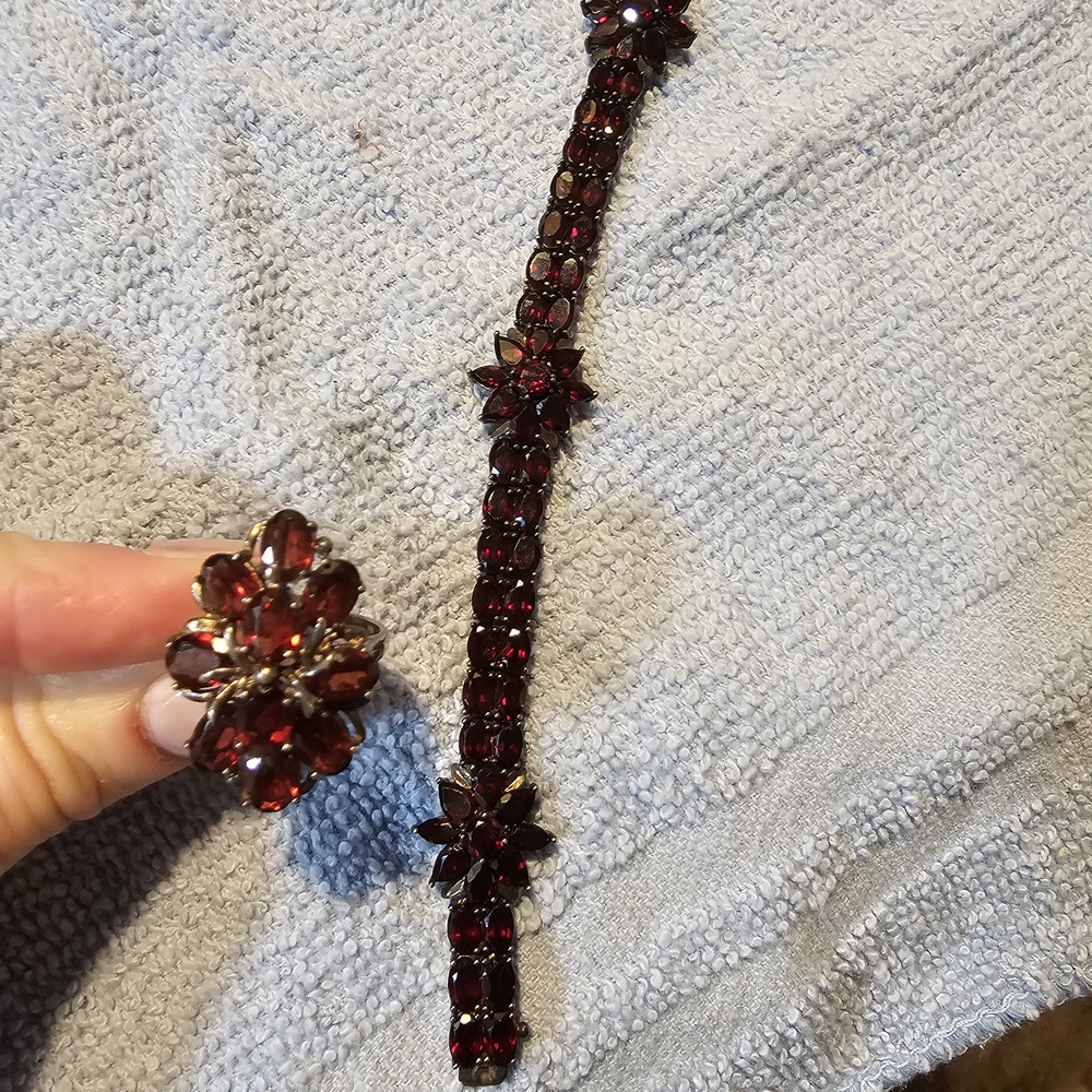 QVC Garnet and Silver Jewelry Set - Picture 7 of 7